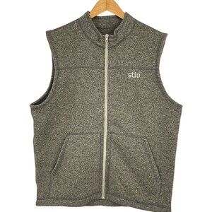 Stio Wilcox Fleece Vest Heather Gray Size L Sleeveless Jacket Full Zip